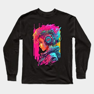 Neon Cyberpunk Hacker - V1.01 Long Sleeve T-Shirt